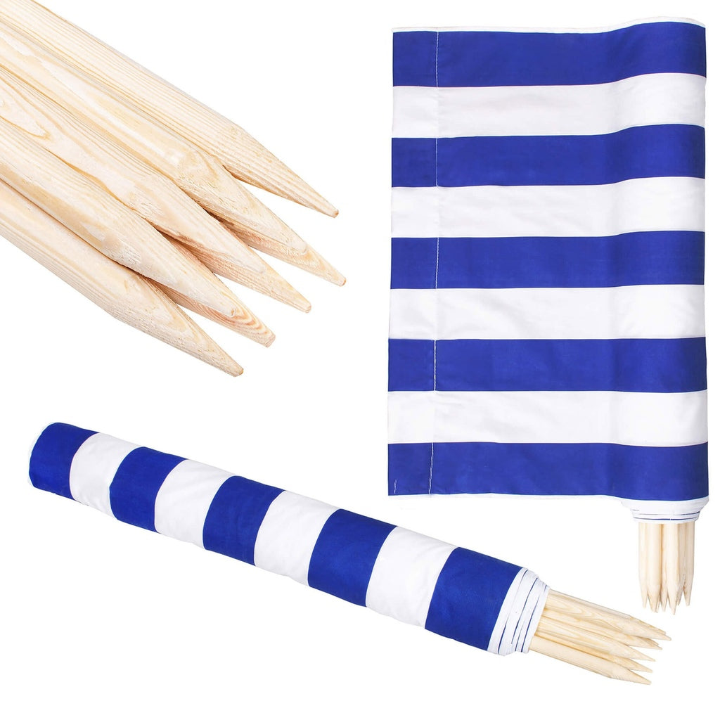 Strandschirm 10m blau und weiß