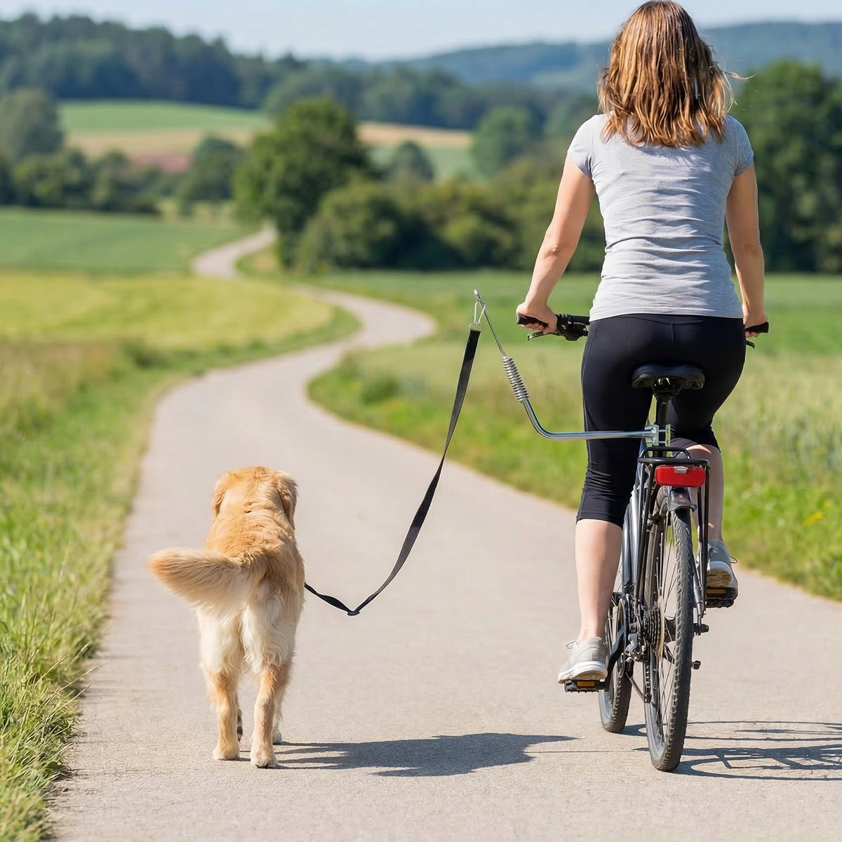 PawHut Fahrradleine für Hunde mit Stoßdämpfern verstellbar Gurt abnehmbar Schnellverschluss für Training – Produktabbildung 2