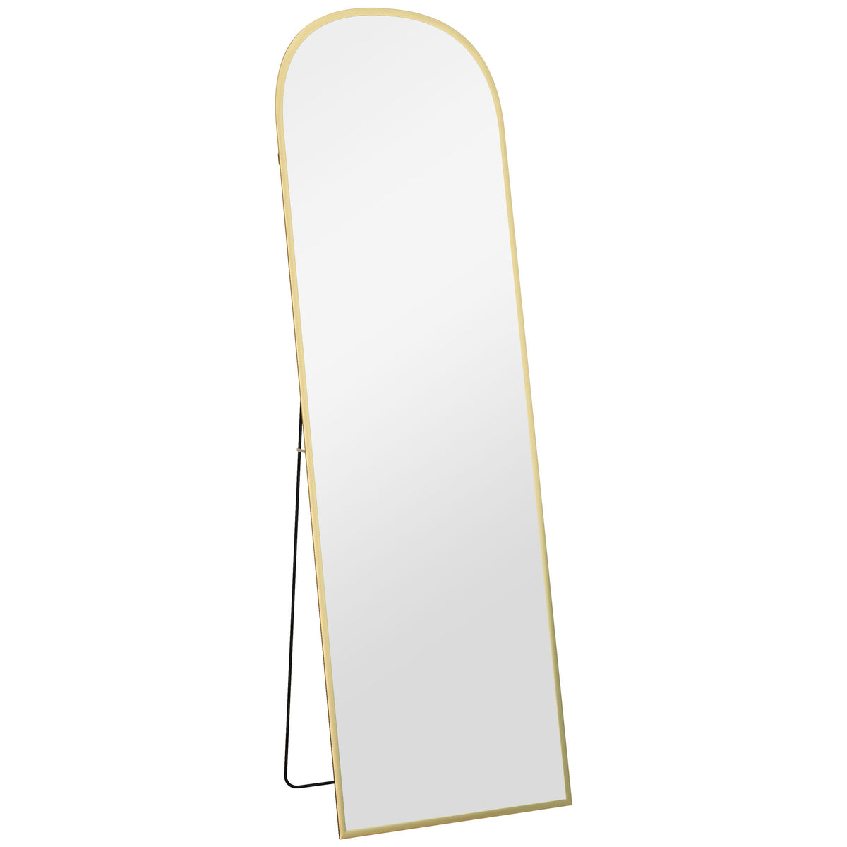 HOMCOM Standspiegel, Ganzkörperspiegel, modernes Design, 50 cm x 1,5 cm x 170 cm, Gold