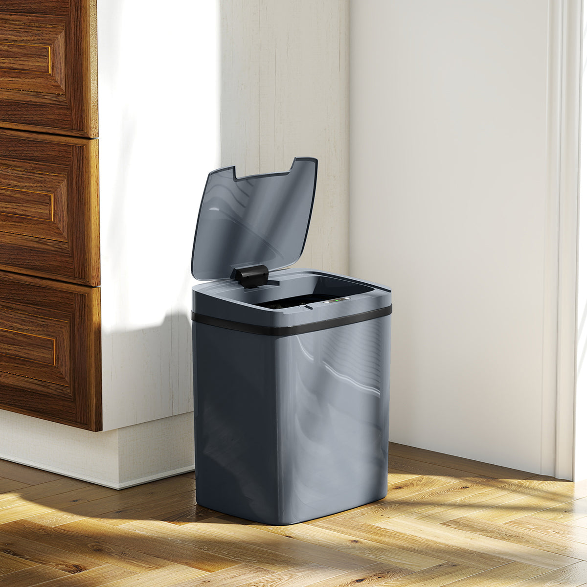 HOMCOM Sensor Mülleimer 15L Automatischer Mülleimer mit zwei Öffnungsmodi, für Büro, Küchen, 27,6 x 21,4 – Produktabbildung 2