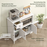 HOMCOM Küchenschrank mit Kabelloch, Kommode mit 2 Schränken, offenes Fach, Schublade, 80 x 35 x 72,2 cm – Produktabbildung 4