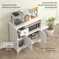 HOMCOM Küchenschrank mit Kabelloch, Kommode mit 2 Schränken, offenes Fach, Schublade, 80 x 35 x 72,2 cm – Produktabbildung 4