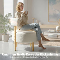 HOMCOM Sessel Loungesessel Relaxsessel mit Sherpa-Fleece, Metallbeinen in Holzoptik Polstersessel 67 x – Produktabbildung 5
