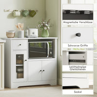 HOMCOM Küchenschrank mit Kabelloch, Kommode mit 2 Schränken, offenes Fach, Schublade, 80 x 35 x 72,2 cm – Produktabbildung 7