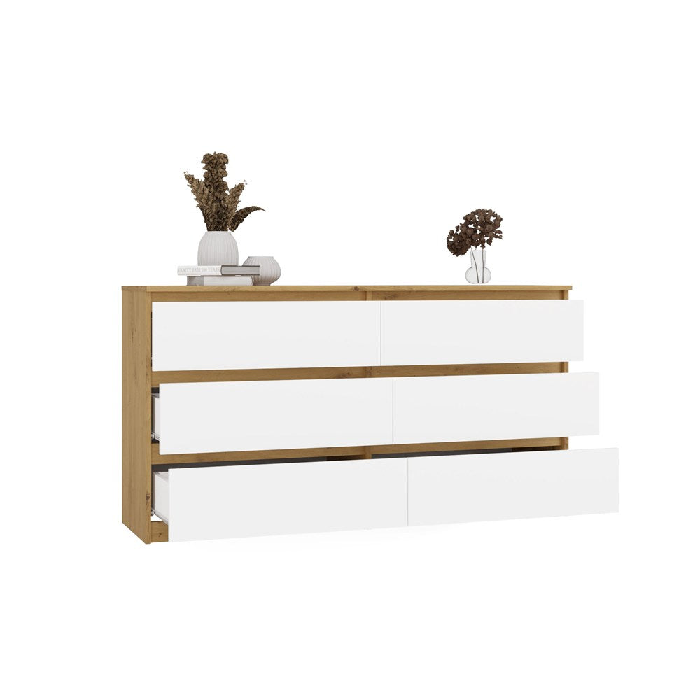 Kommode Malwa M6 140 EICHE ARTISAN WEISS – Produktabbildung 2