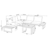 Gartenmöbelset MARBELLA mit Ecksofa und Tisch GRAU – Produktabbildung 9