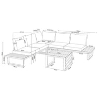 Gartenmöbelset MARBELLA mit Ecksofa und Tisch GRAU – Produktabbildung 9