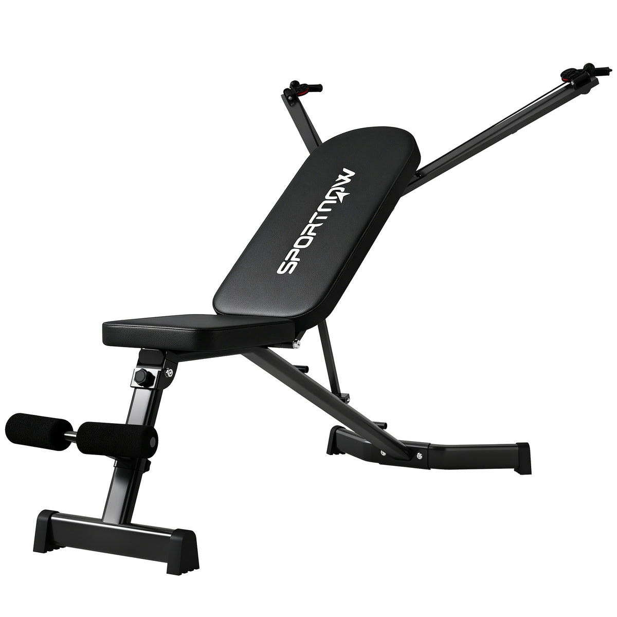 Foldable weight bench training bench with leg extension, 3-position backrest, 3 resistance levels, 300 kg load
