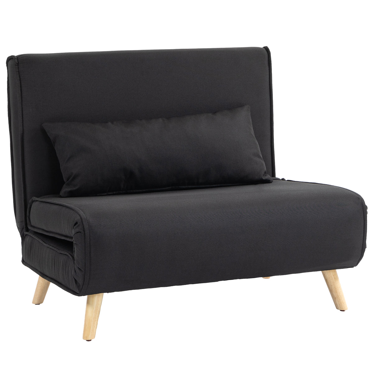 HOMCOM Relaxsessel mit Bettfunktion, für 1 Person, Modern-Design, bis 120 kg, 94x78x80cm, Schwarz