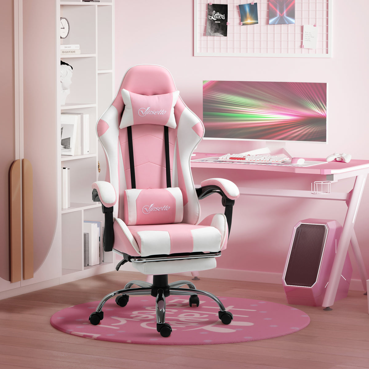 Gamingstuhl Computerstuhl Ergonomischer Bürostuhl Gamer Stuhl mit Kopfstütze Lendenkissen Bürostuhl – Produktabbildung 2