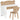Kids' desk set, bear-shaped table and chair with drawer, for writing and crafting, 3-8 years, natural wood