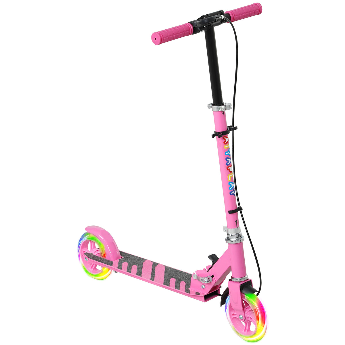 Kinderroller, Doppelte Bremsen, Metallrahmen, Fußstütze, faltbar, 3-8 Jahre, Rosa
