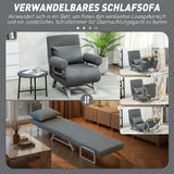 HOMCOM Schlafsessel, Polstersessel, zum Gästebett umwandelbar, ergonomisch, Dunkelgrau – Produktabbildung 4