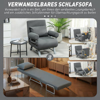 HOMCOM Schlafsessel, Polstersessel, zum Gästebett umwandelbar, ergonomisch, Dunkelgrau – Produktabbildung 4