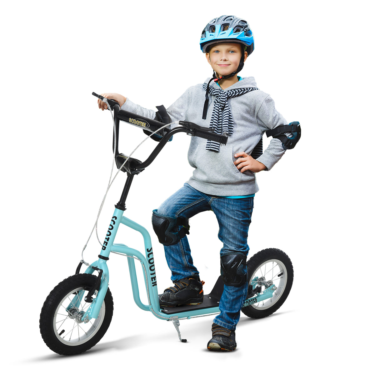 HOMCOM Kinderroller Lenker Verstellbar Scooter Tretroller Cityroller Kinder Roller Kickboard mit Luftreifen