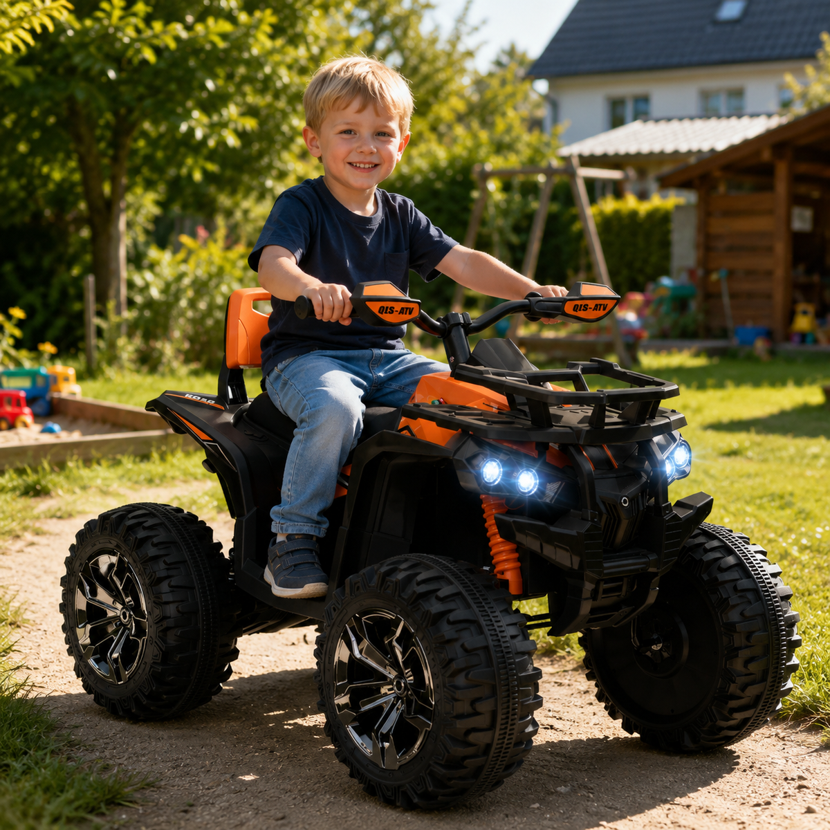 HOMCOM 12V Kinderfahrzeug mit Vorwärts-, Rückwärtsfunktion, MP3-Musikplayer, Scheinwerfer, 3-8 km/h, 3-5 – Produktabbildung 2