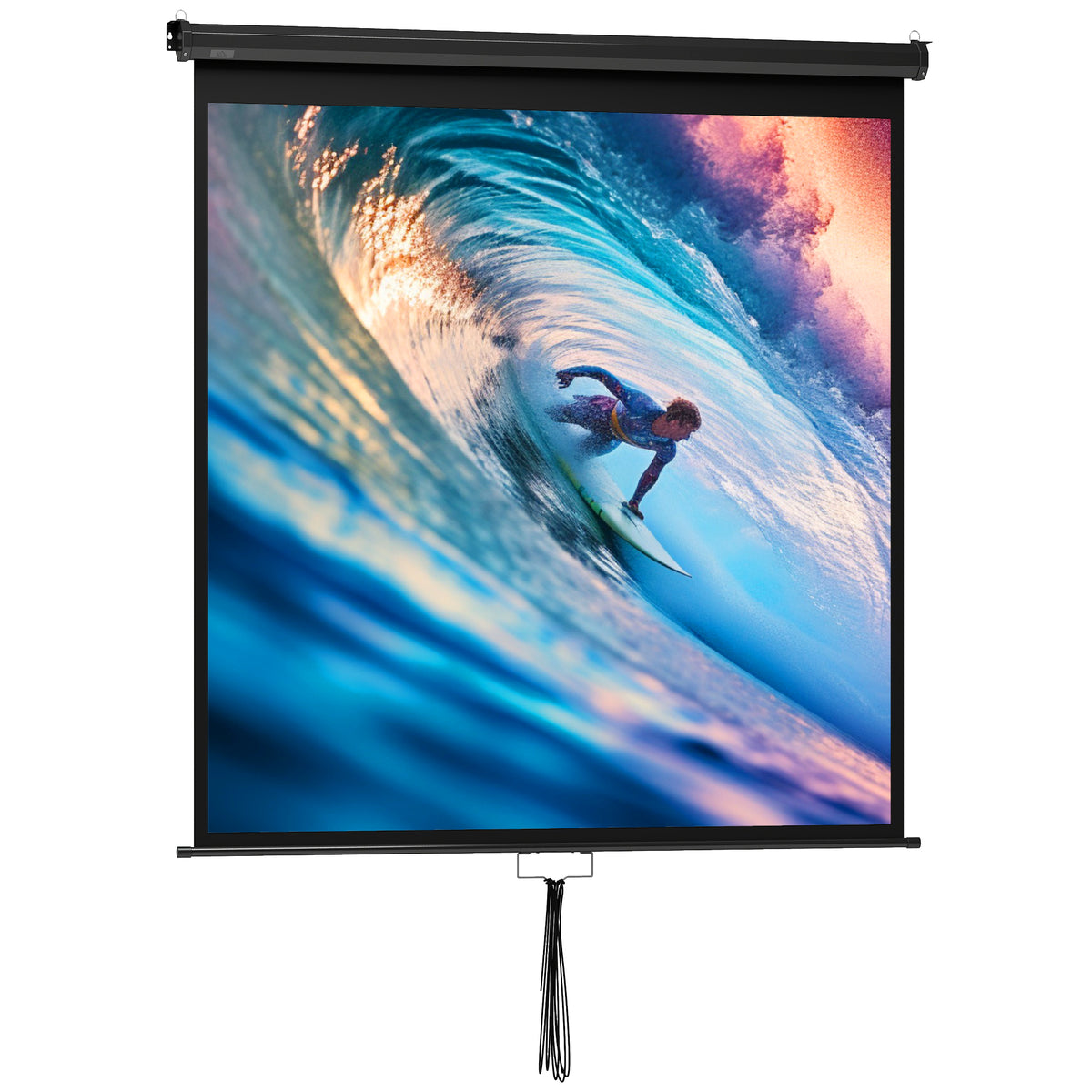 HOMCOM Beamer Leinwand 152 x 152 cm 85 Zoll 1:1 HD 4K Projektionsleinwand für Heimkino Büro-Präsentationen