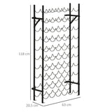 HOMCOM Weinregal für 60 Flaschen Flaschenregal Metall Flaschenhalter 63 x 20,5 x 118 cm Schwarz – Produktabbildung 3