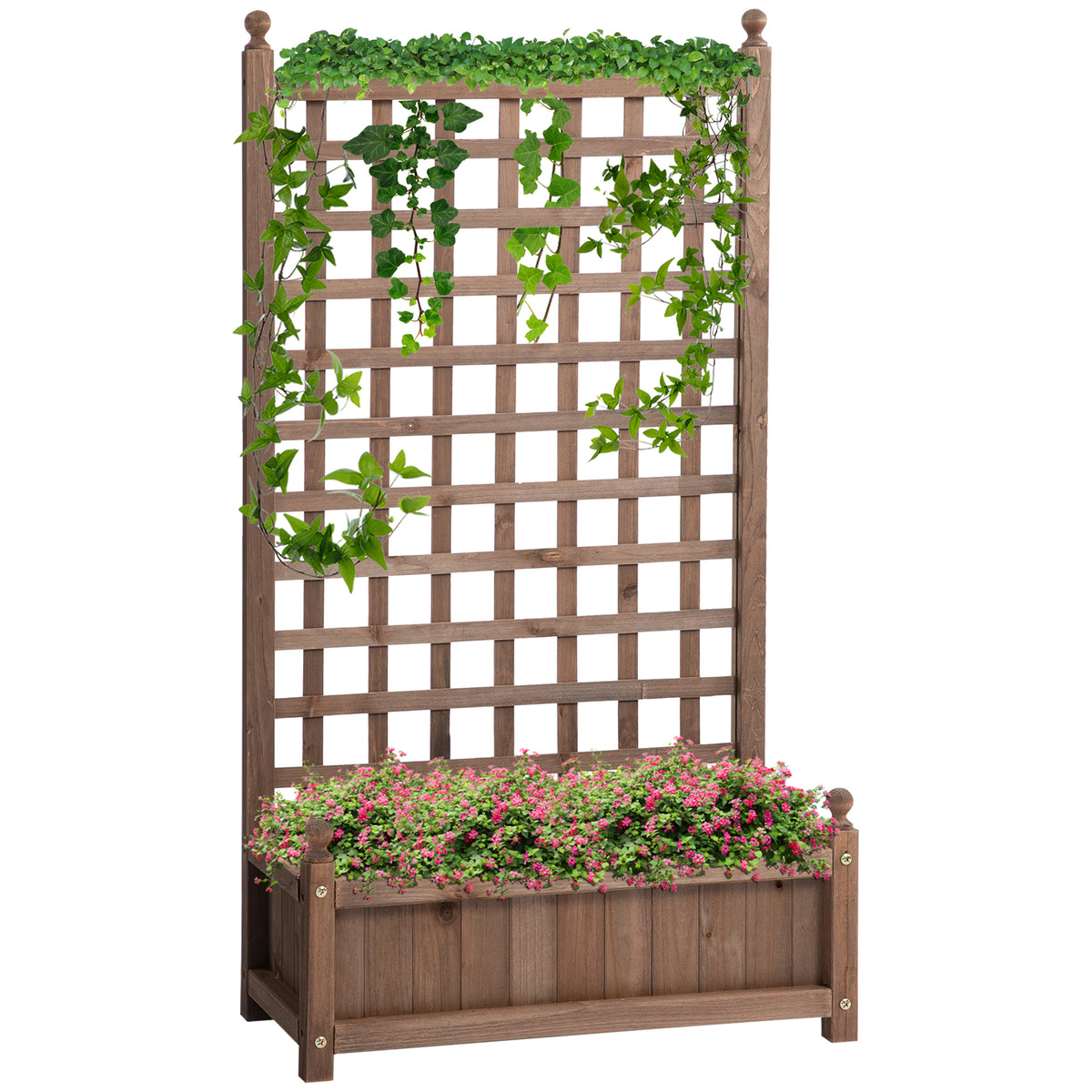 Hochbeet Pflanzkasten mit Rankgitter Blumenkasten Rankkasten Rosenbogen mit Rankhilfe für Kletterpflanzen