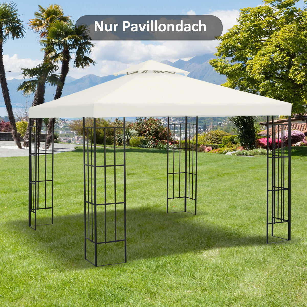 Replacement roof for 3 x 3 m gazebo, waterproof gazebo roof with double roof and drainage holes, replacement (2)
