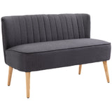 HOMCOM 2-Sitzer Sofa, weiche Polsterung, pflegeleichter Bezug, bis 220 kg, 117 x 56,5 x 77 cm, Dunkelgrau