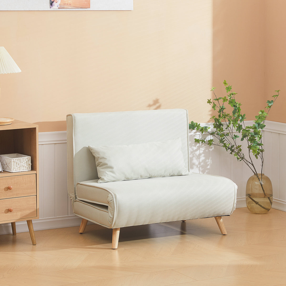 Einzelsofa Schlafsofa Sofabett Klappsofa verstellbar Rückenlehne Liege nordisch skandinavisch 25D – Produktabbildung 2