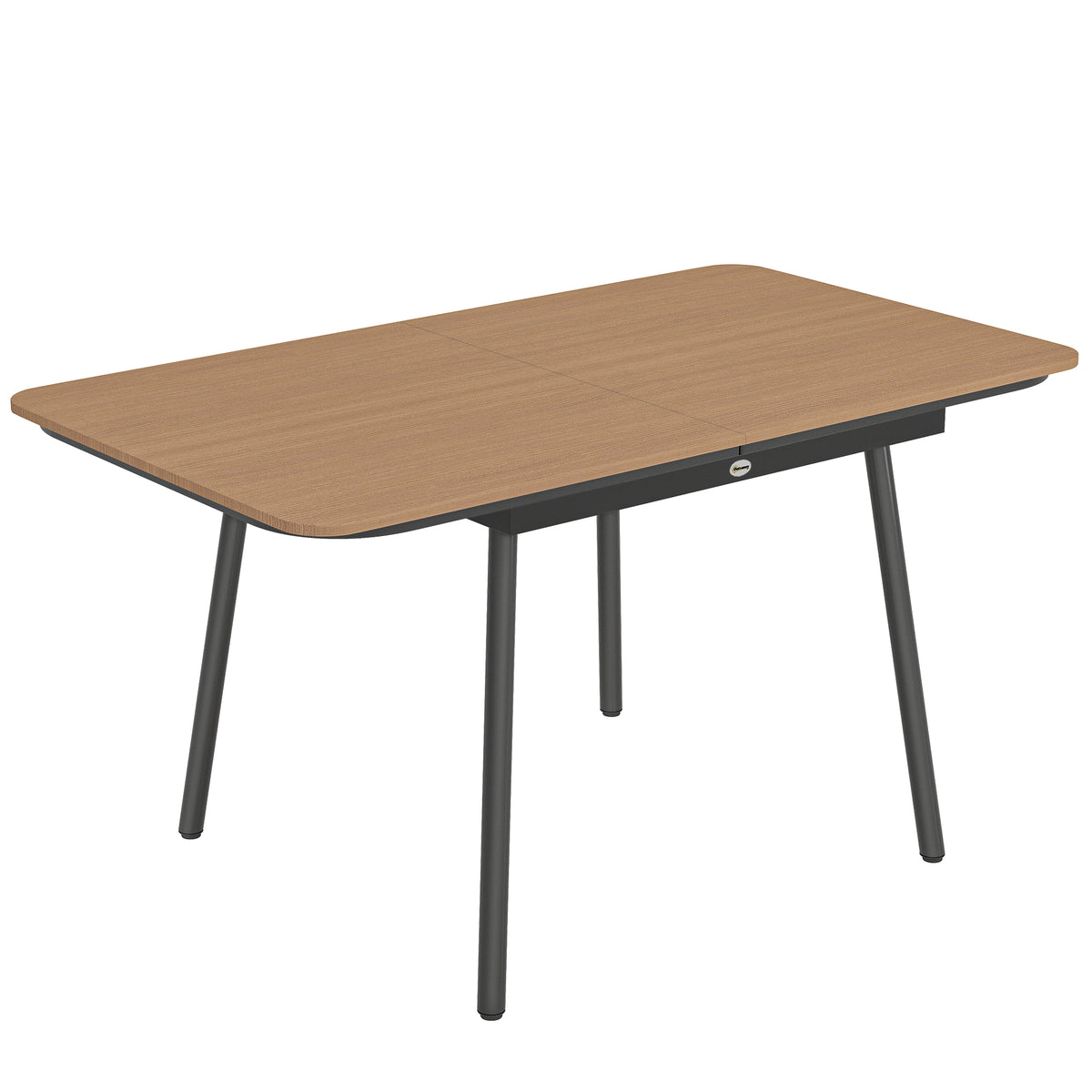 Outsunny Gartentisch 140 x 80 cm für 6 Personen rostbeständig Outdoor Esstisch mit WPC-Tischplatte