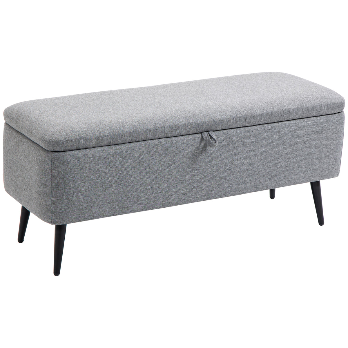 Bench, storage bench, upholstered bench, linen look, up to 150kg, 101x38.5x44.5 cm, grey