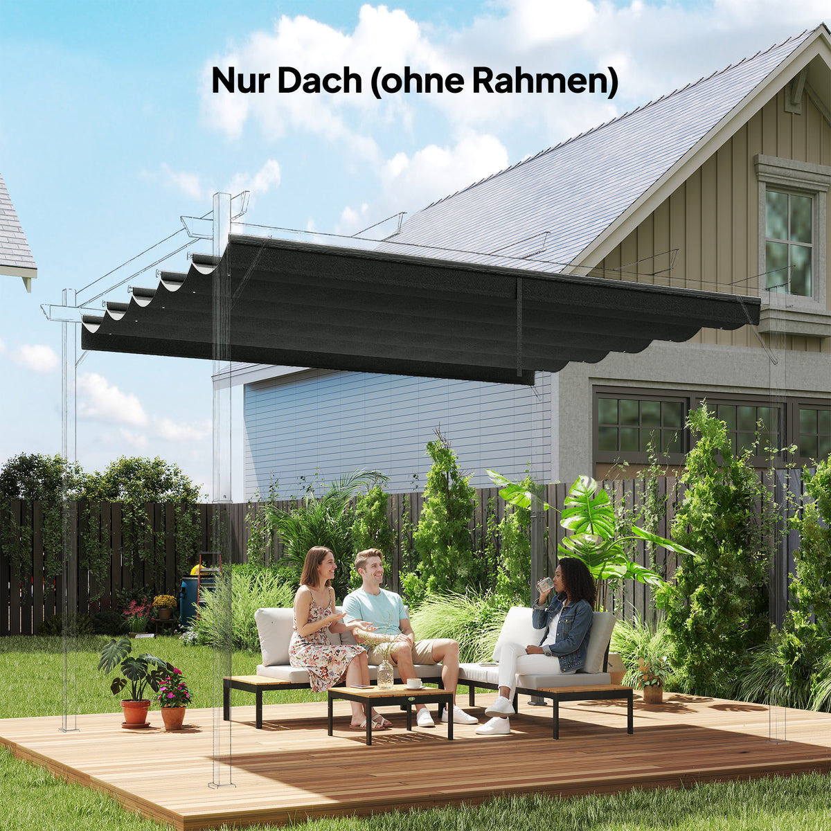 Replacement canopy for 3x3m gazebos, with water drainage holes, 2.50 x 2.55m, dark grey (2)