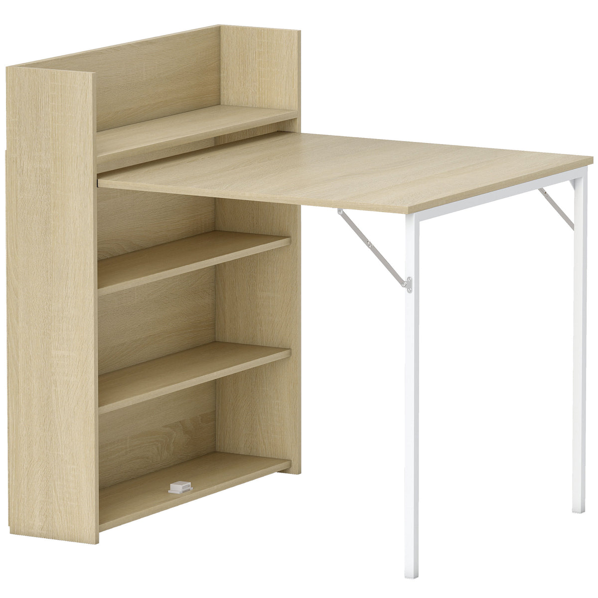HOMCOM Esstisch Klappbar mit Regal, Industrie-Design, Platzsparend, Für Kleine Räume, 78,5 x 91 x 93 cm