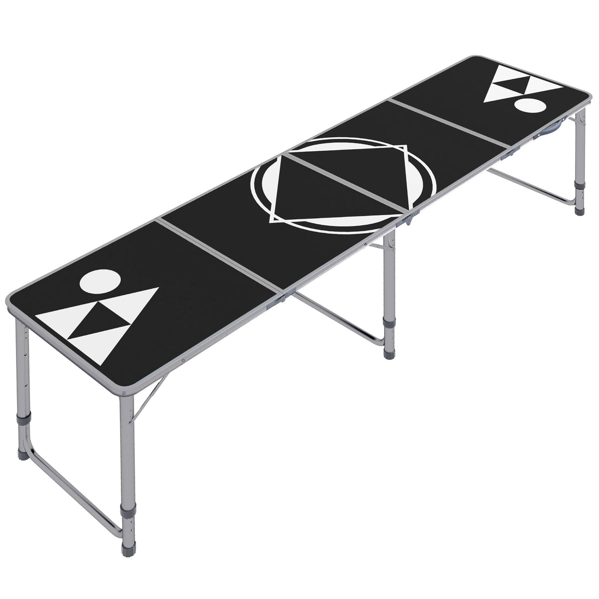 Camping table, foldable, lightweight, height-adjustable, aluminum frame, 240 x 60 x 54/62/70 cm, black