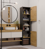 Badezimmer-Hochschrank Sara S40 ANTHRAZIT EICHE ARTISAN – Produktabbildung 3