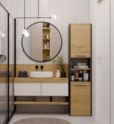 Badezimmer-Hochschrank Sara S40 ANTHRAZIT EICHE ARTISAN – Produktabbildung 4