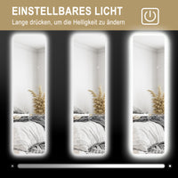 HOMCOM LED Ganzkörperspiegel, Touch-Steuerung, dimmbar, rahmenlos, 40 x 150 cm – Produktabbildung 5
