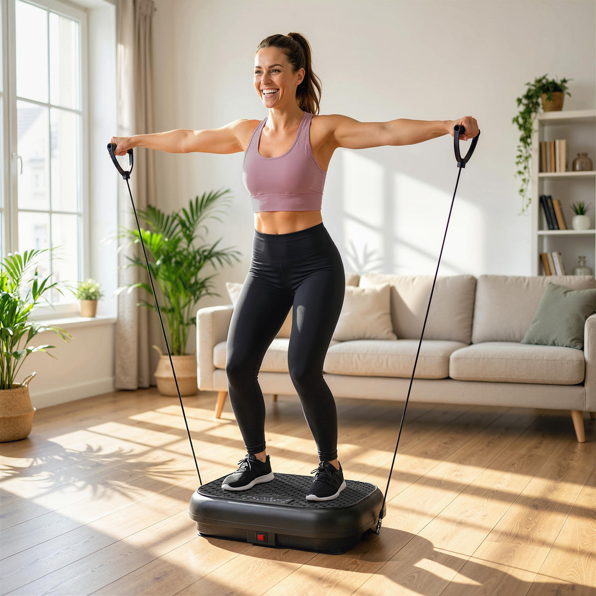 Vibration plate vibration plate with 120 intensity levels 5 pre-programmed remote control LED display for muscle (2)