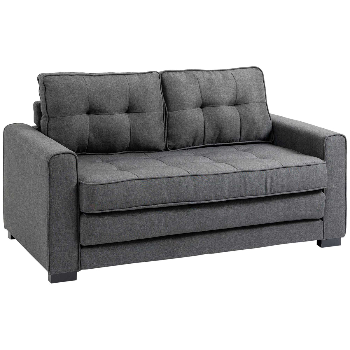 Sofa Bed Folding Sofa 2-Seater Fabric Sofa Bed Couch Sofa with Sleeping Function Sofa Set Linen-Touch Rubberwood