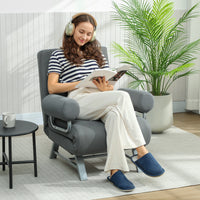 HOMCOM Schlafsessel, Polstersessel, zum Gästebett umwandelbar, ergonomisch, Dunkelgrau – Produktabbildung 2