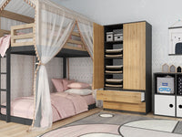 Kleiderschrank Malwa SS-90 ANTHRAZIT ARTISAN – Produktabbildung 4