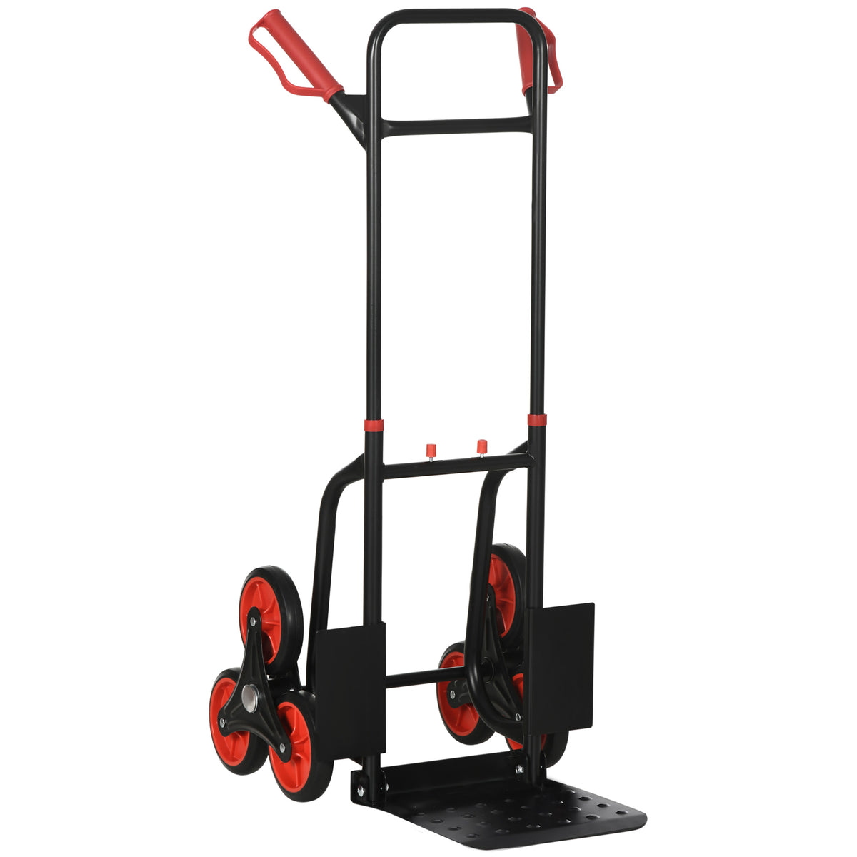 Stair-climbing hand truck, foldable transport trolley with steel frame, max. 120kg, 105.5 cm, transport cart for