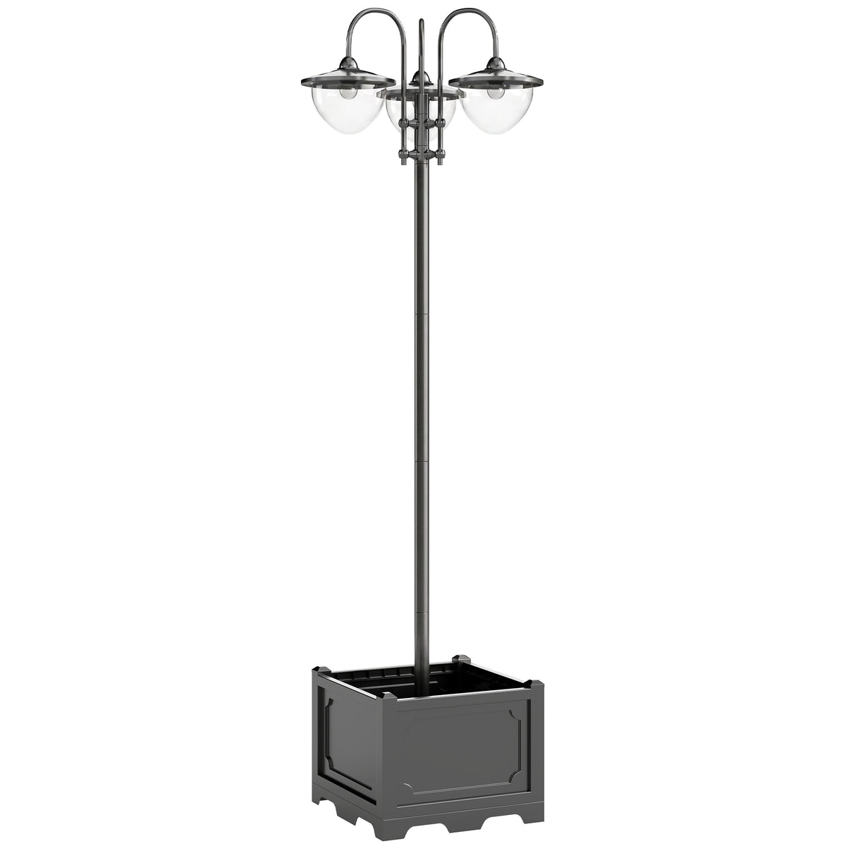 Solar lantern floor lamp made of metal, garden lantern with light control, 189 cm high, outdoor lantern light