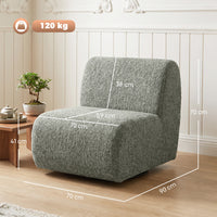 HOMCOM Sessel Drehbarer Loungesessel mit Chenille-Optik, Breiter Sitzfläche, für Wohnzimmer – Produktabbildung 3