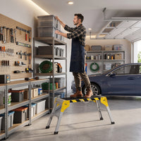 HOMCOM Arbeitsplattform Alu Werkbank Klappbar Arbeitstisch bis 150 kg, Arbeitsbühne mit Griff – Produktabbildung 8
