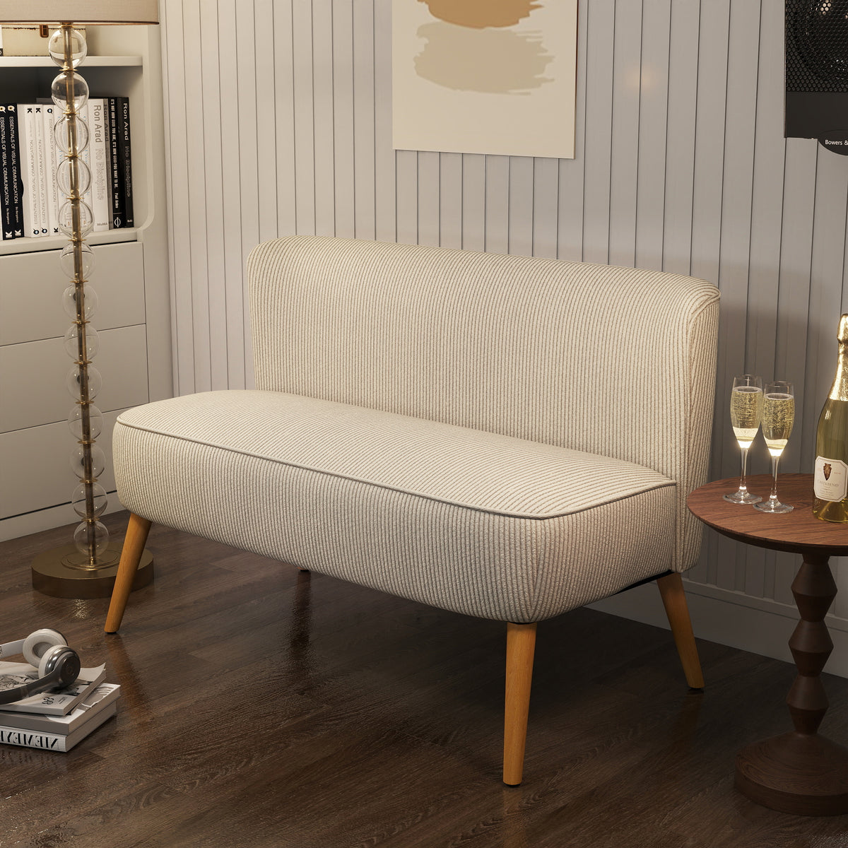 HOMCOM 2-Sitzer Sofa, weiche Polsterung, pflegeleichter Bezug, bis 150 kg belastbar, 117 x 56,5 x 77 cm – Produktabbildung 2