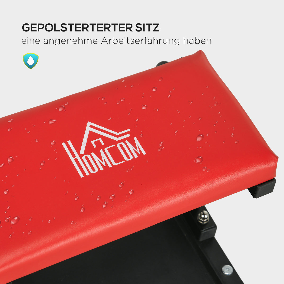 Workshop stool, robust & comfortable, 38x35x37cm, red/black (6)