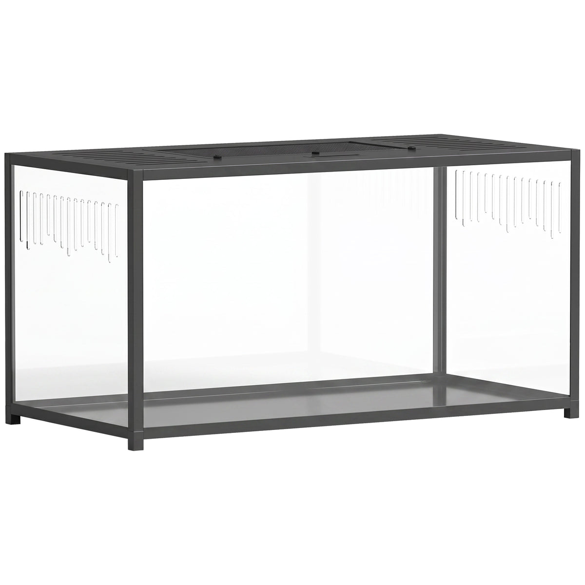 Large Hamster Cage 100 x 50 x 52.5 cm Aluminum Acrylic Rodent Cage with Hinged Lid Deep Tray Double Door