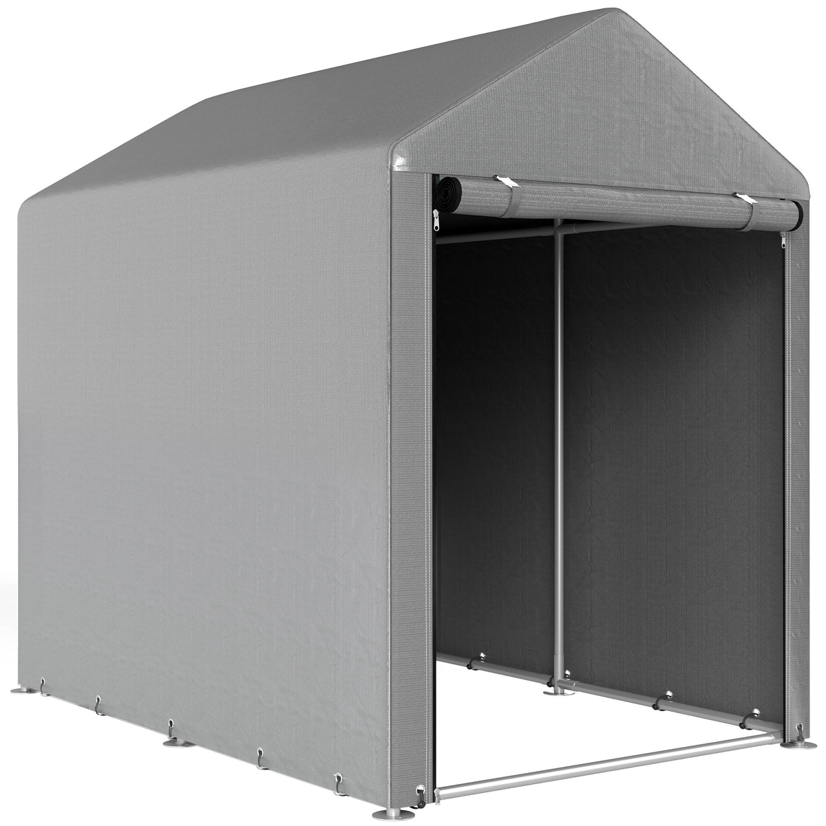 Garden shed, storage tent, robust & weatherproof, steel frame, 1.2x1.8x1.6m, light gray