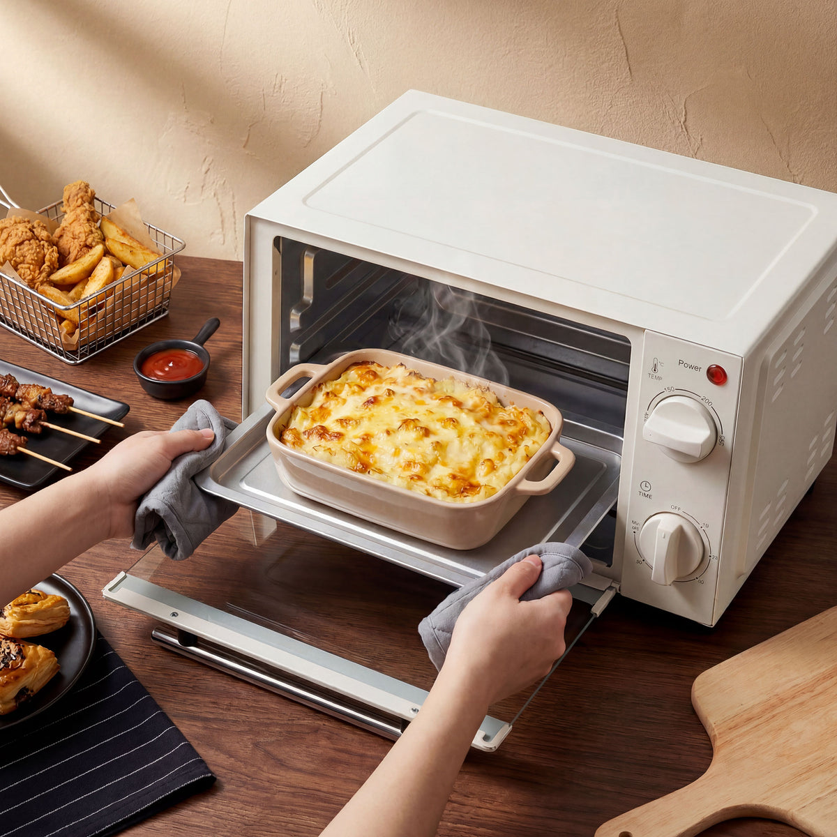 HOMCOM Minibackofen, 9 L Mini-Ofen mit Backblech, Grillrost, mit einstellbarer Temperatur und Garzeit – Produktabbildung 2