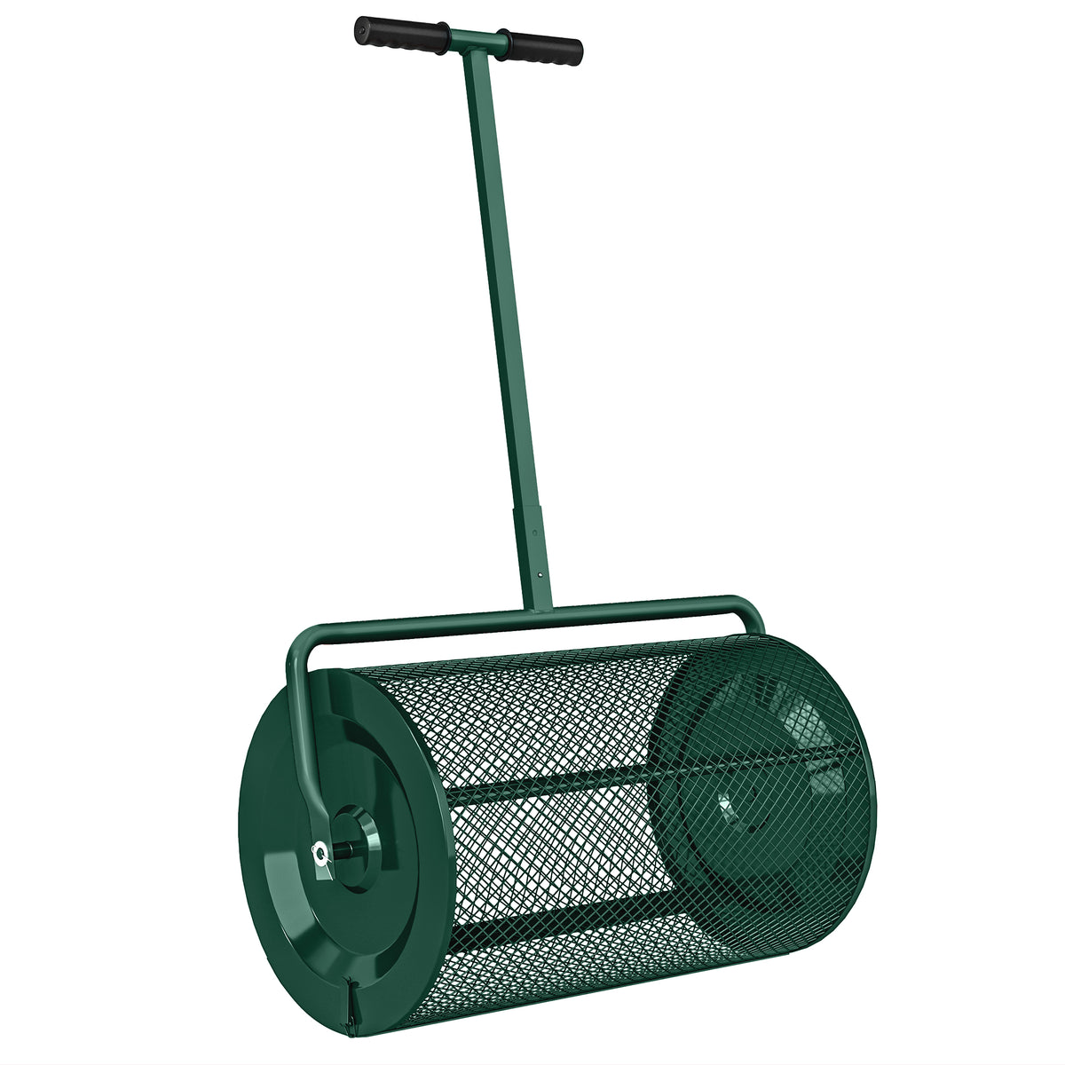Outsunny Kompoststreuer 75L 61x40cm Düngerstreuer Rasen Garten mit T-Griff Mesh-Korb Metall Grün
