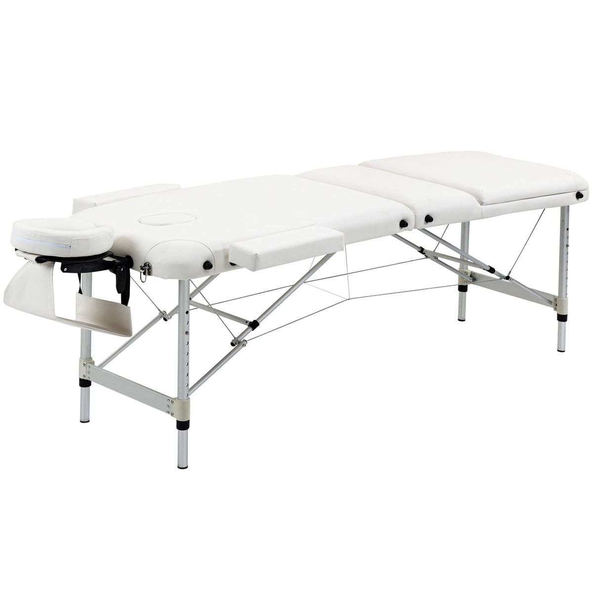 HOMCOM Mobile Massageliege 3 Zonen Klappbar Massagetisch mit Kopfstütze Armlehne Tragetasche