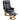 Recliner chair with stool, swiveling & tiltable, faux leather upholstery, up to 150 kg, wooden frame, black